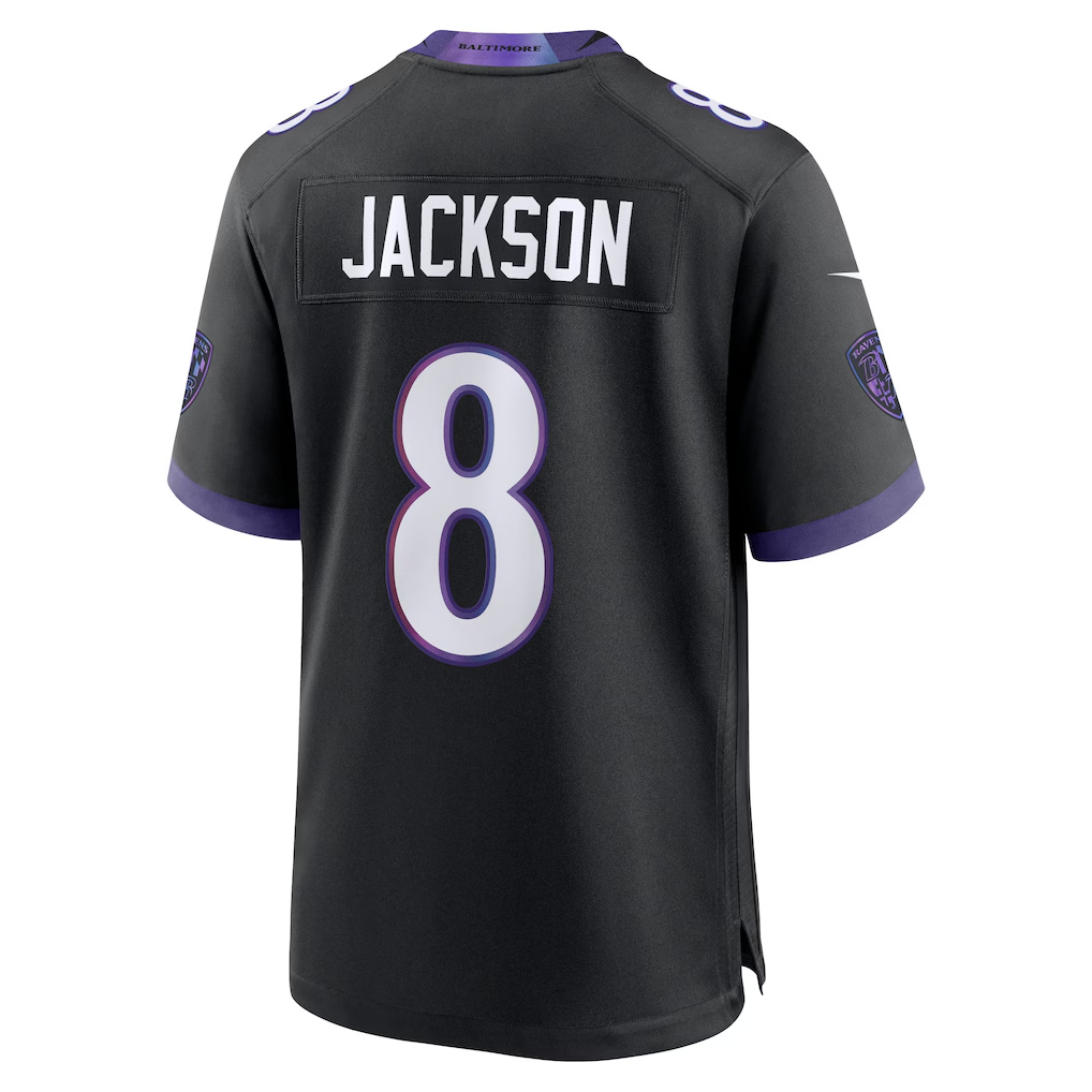 Odoa B.Ravens #8 Lamar Jackson Black Alternate Game Stitched Jerseys
