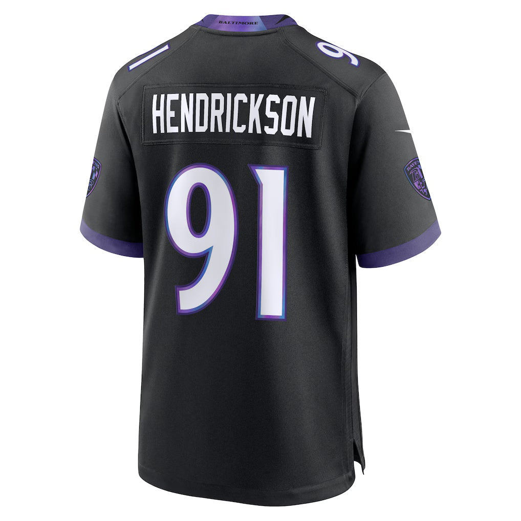 Odoa B.Ravens #91 Trey Hendrickson Black Alternate Game Stitched Jerseys