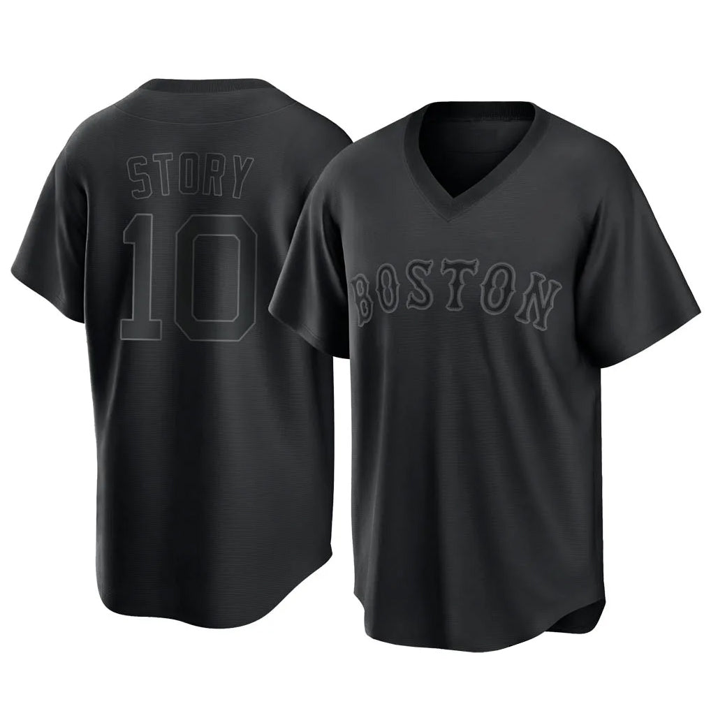 Odoa B.Red Sox #10 Trevor Story Player Black T-shirt Home Game Stitched Jerseys