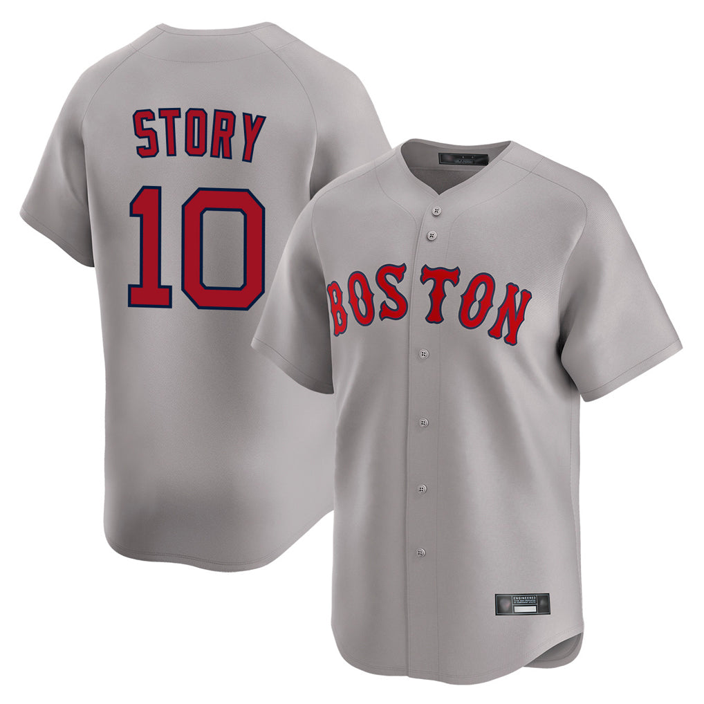 Odoa B.Red Sox #10 Trevor Story Player Gray Road Limited Home Game Stitched Jerseys