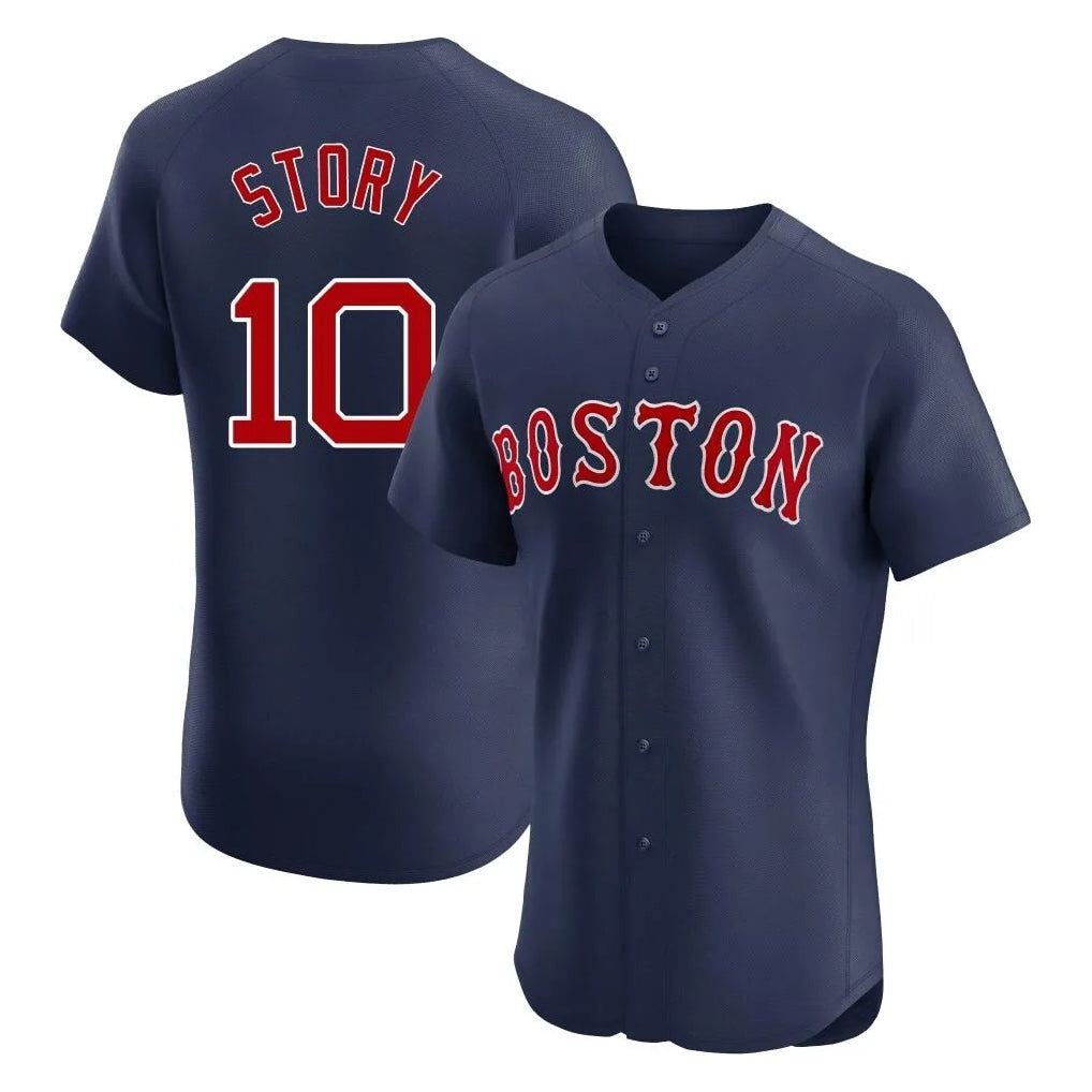 Odoa B.Red Sox #10 Trevor Story Player Navy Limited Elite Home Game Stitched Jerseys