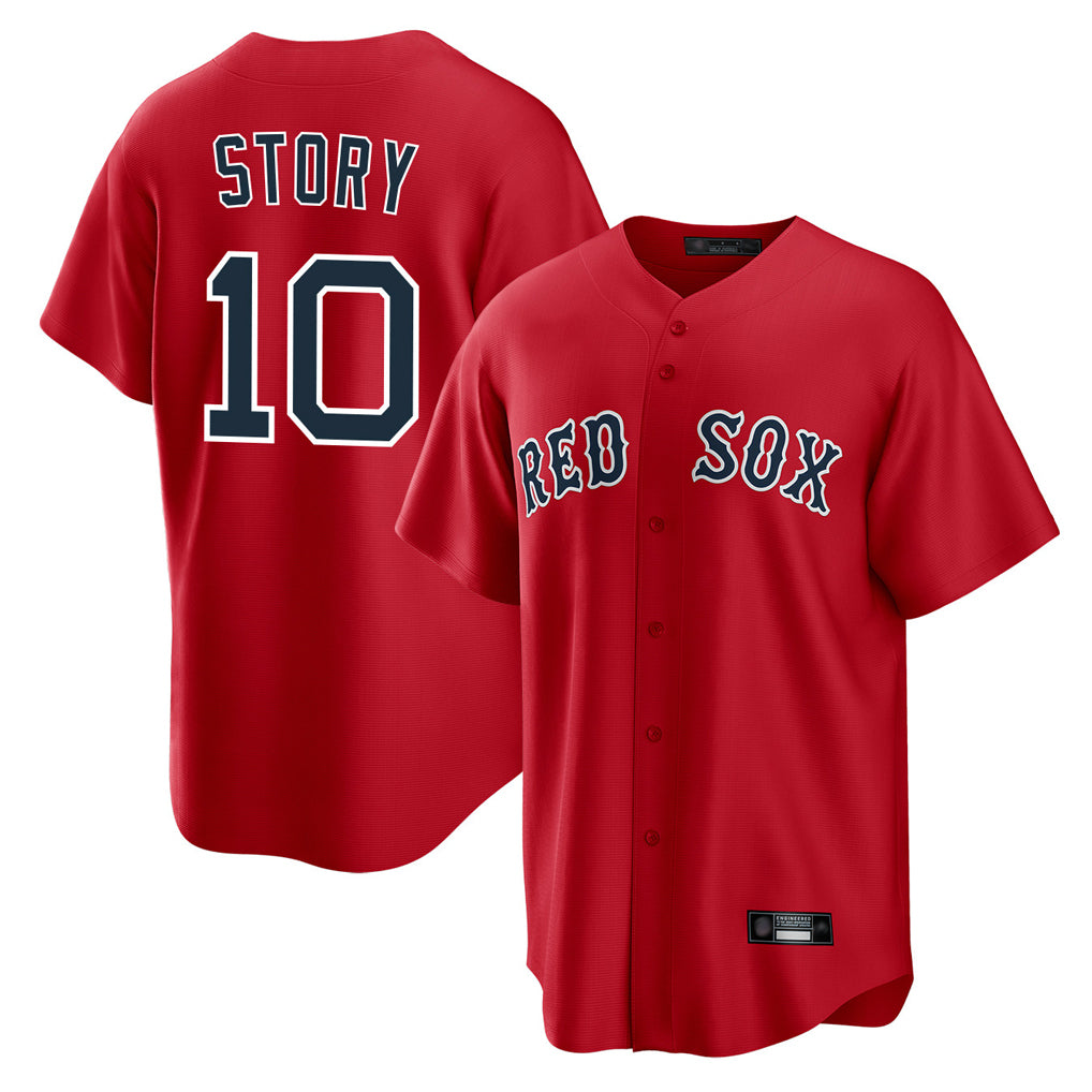 Odoa B.Red Sox #10 Trevor Story Player Red Home Game Stitched Jerseys