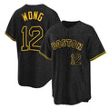 Odoa B.Red Sox #12 Connor Wong Player Black Snake Skin City Home Game Stitched Jerseys