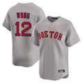 Odoa B.Red Sox #12 Connor Wong Player Gray Road Limited Home Game Stitched Jerseys