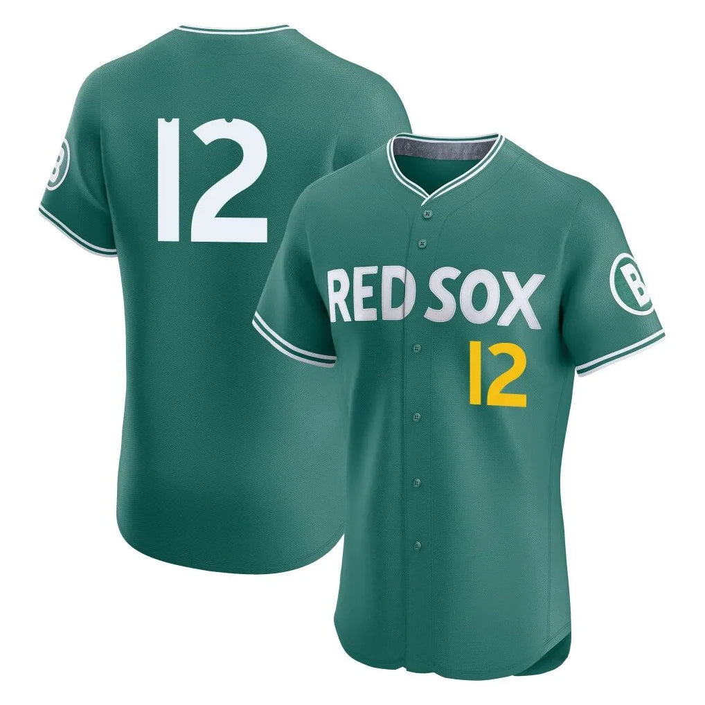 Odoa B.Red Sox #12 Connor Wong Player Green City Connect Limited Elite Home Game Stitched Jerseys