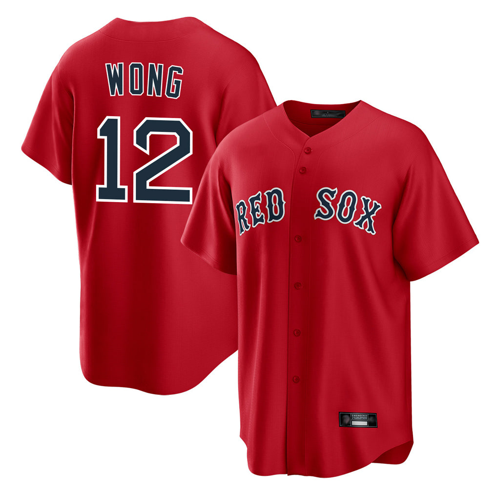 Odoa B.Red Sox #12 Connor Wong Player Red Home Game Stitched Jerseys