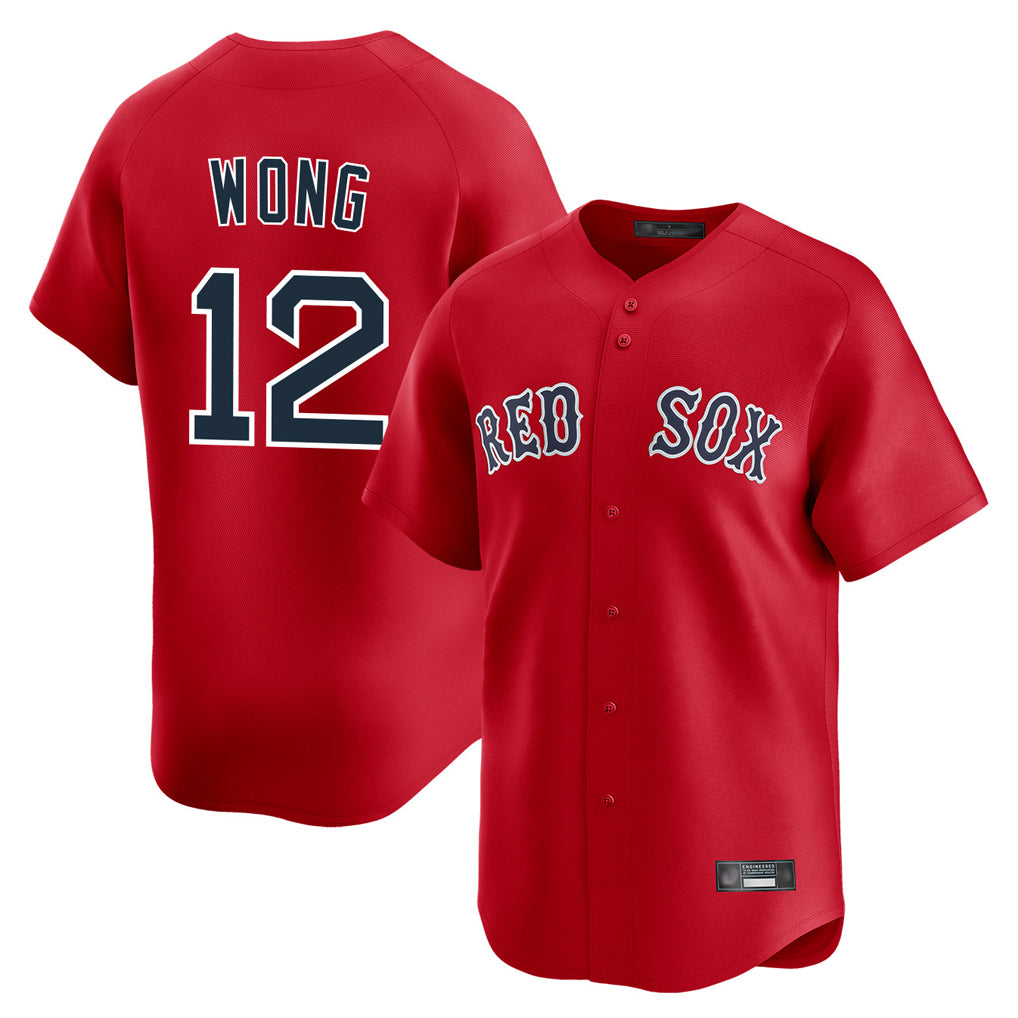 Odoa B.Red Sox #12 Connor Wong Player Red Limited Home Game Stitched Jerseys