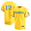 Odoa B.Red Sox #12 Connor Wong Player Yellow Limited Home Game Stitched Jerseys