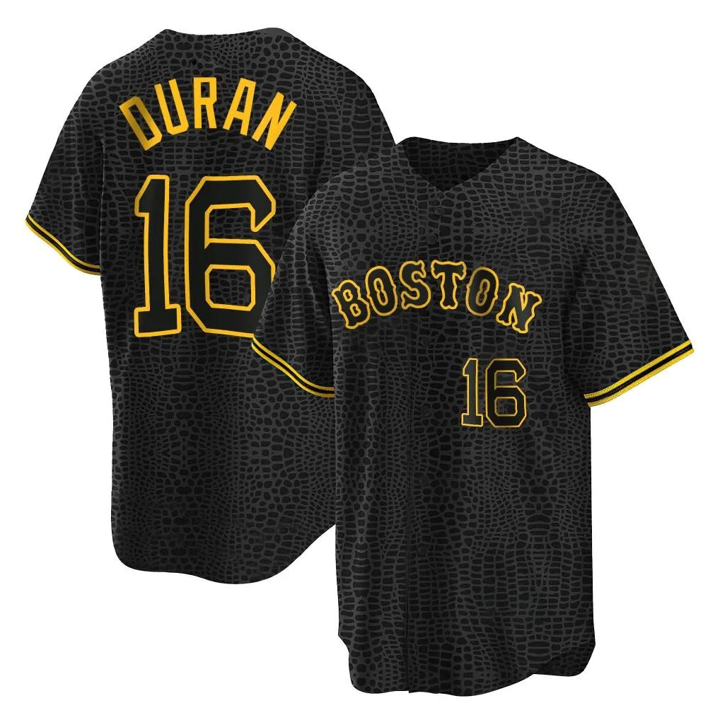 Odoa B.Red Sox #16 Jarren Duran Player Black Snake Skin City Home Game Stitched Jerseys