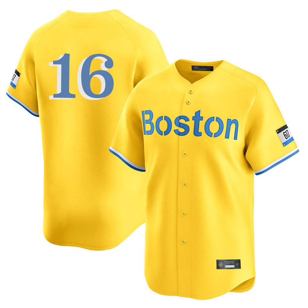 Odoa B.Red Sox #16 Jarren Duran Player Yellow Limited Home Game Stitched Jersey