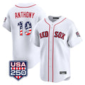 Odoa B.Red Sox #19 Roman Anthony Player White USA 250 Fourth of July Limited Home Game Stitched Jerseys