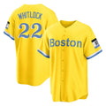 Odoa B.Red Sox #22 Garrett Whitlock Player Yellow Home Game Stitched Jerseys