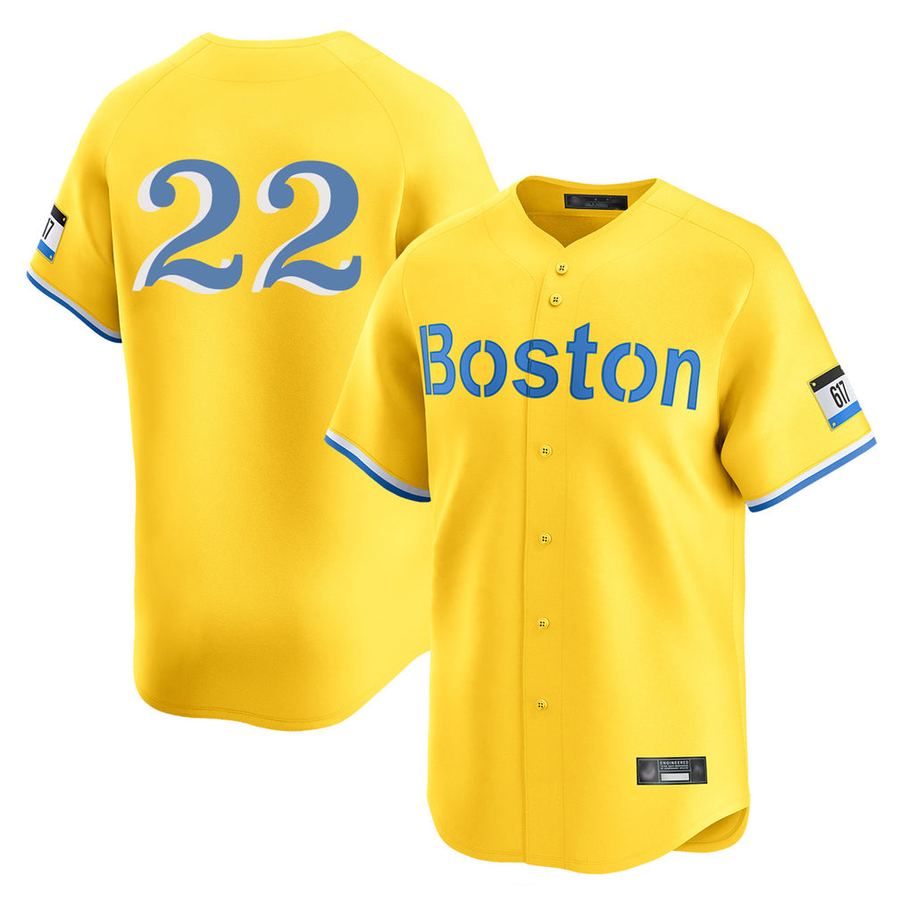 Odoa B.Red Sox #22 Garrett Whitlock Player Yellow Limited Home Game Stitched Jerseys