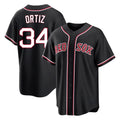 Odoa B.Red Sox #34 David Ortiz Player Black Out Home Game Stitched Jerseys
