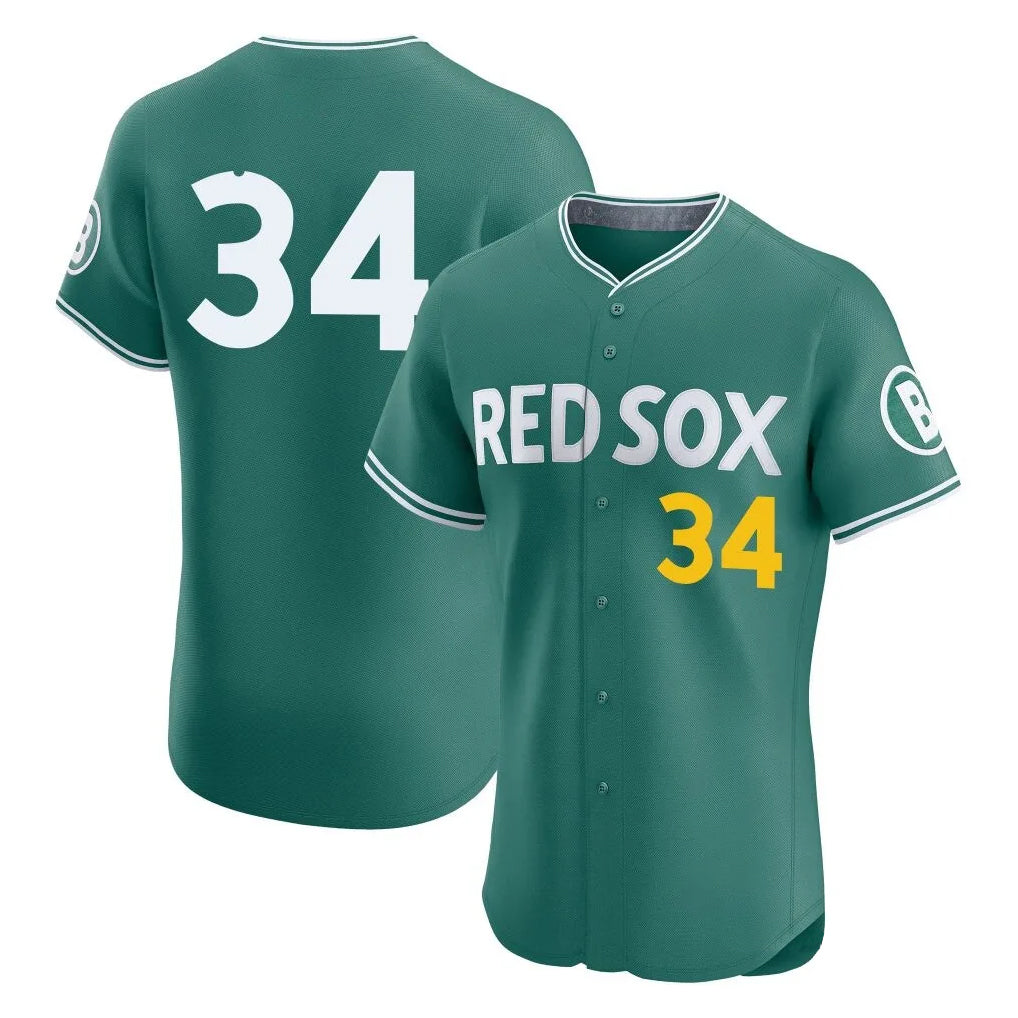 Odoa B.Red Sox #34 David Ortiz Player Green City Connect Limited Elite Home Game Stitched Jerseys