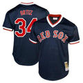 Odoa B.Red Sox #34 David Ortiz Player Navy Cooperstown Collection Mesh T-shirt Home Stitched Jerseys