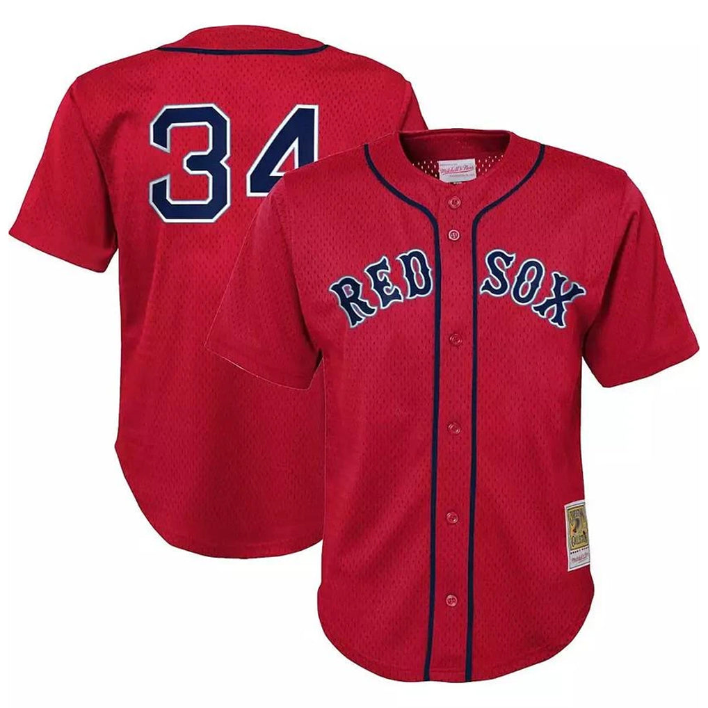 Odoa B.Red Sox #34 David Ortiz Player Red Mitchell & Ness Cooperstown Collection Mesh Home Stitched Jerseys