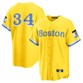 Odoa B.Red Sox #34 David Ortiz Player Yellow Home Game Stitched Jerseys