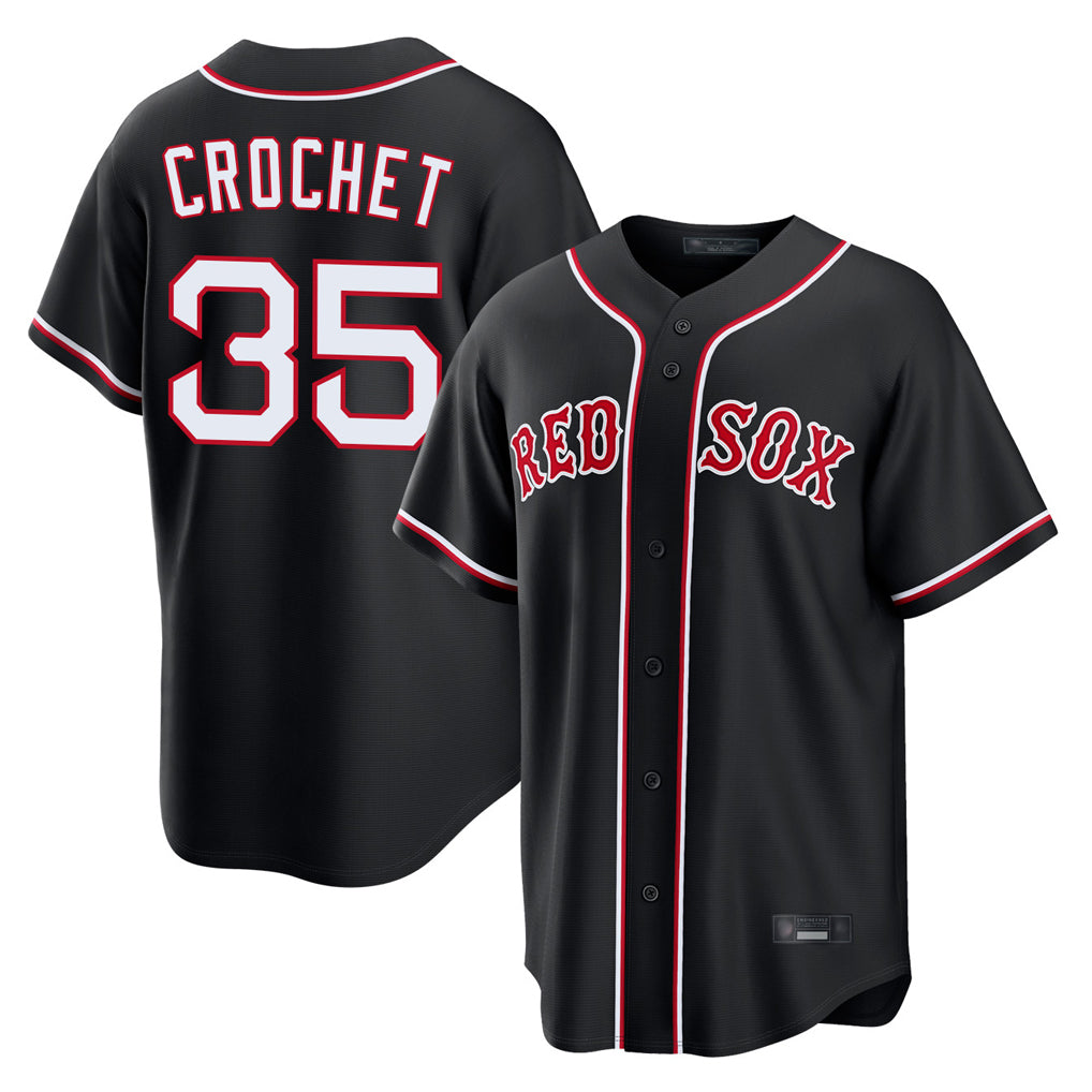 Odoa B.Red Sox #35 Garrett Crochet Player Black Out Home Game Stitched Jerseys