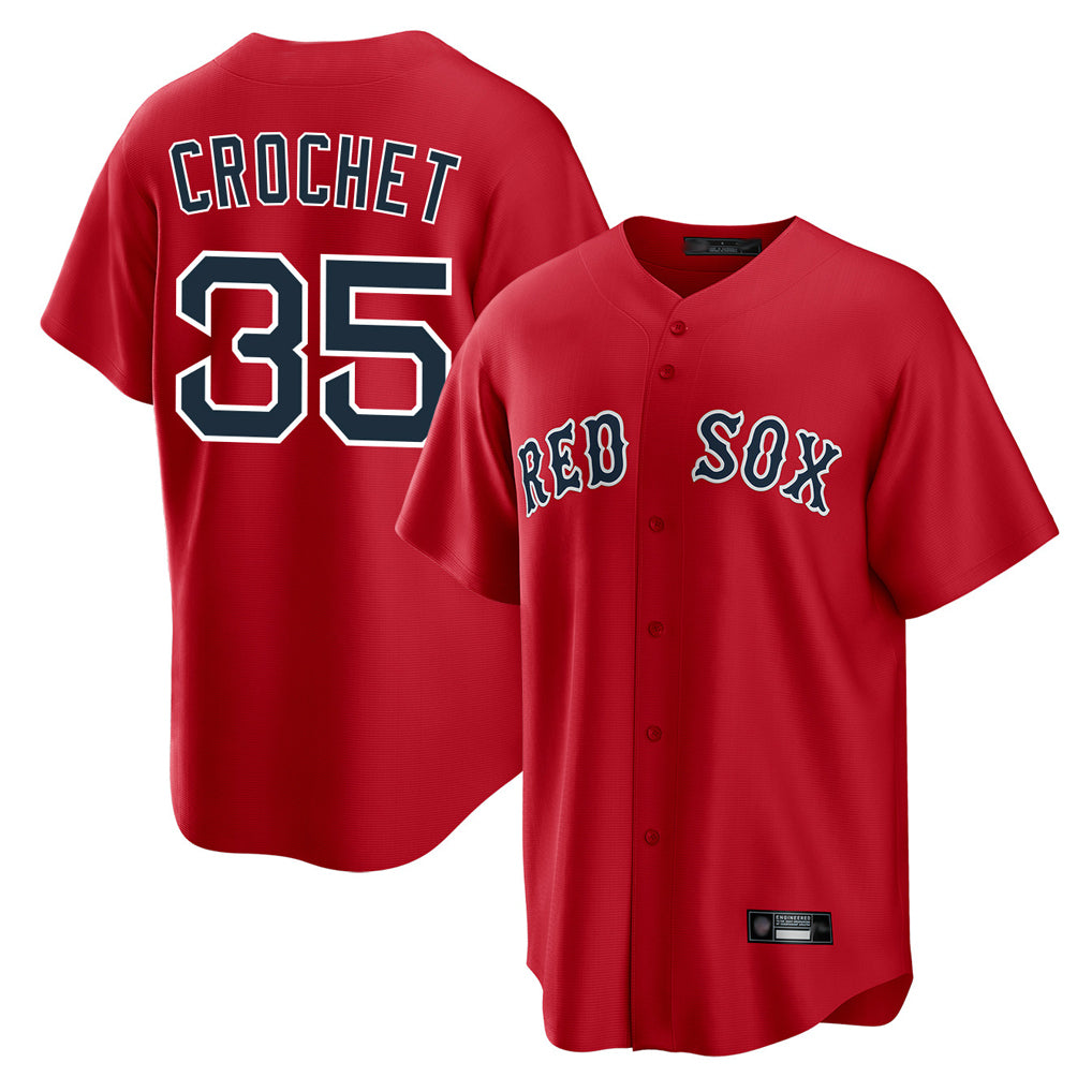 Odoa B.Red Sox #35 Garrett Crochet Player Red Home Game Stitched Jerseys