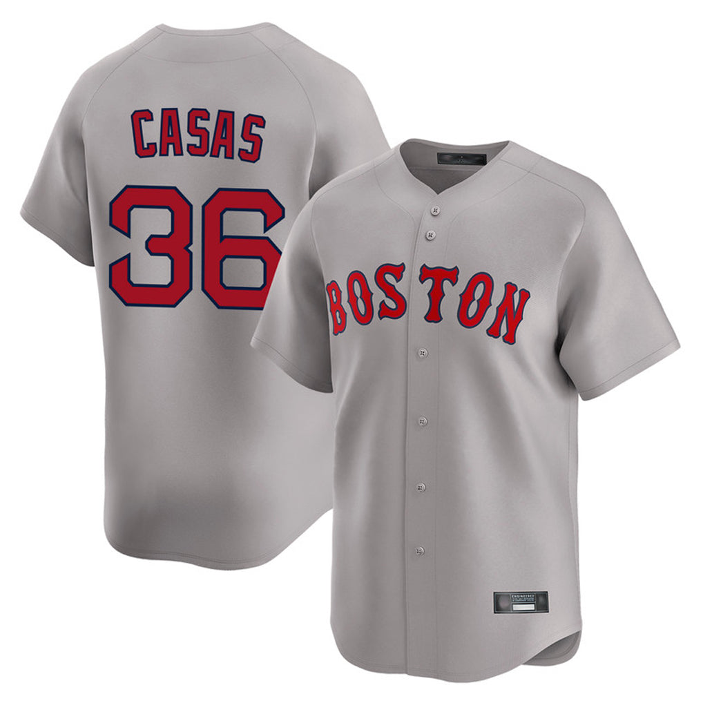 Odoa B.Red Sox #36 Triston Casas Player Gray Road Limited Home Game Stitched Jersey
