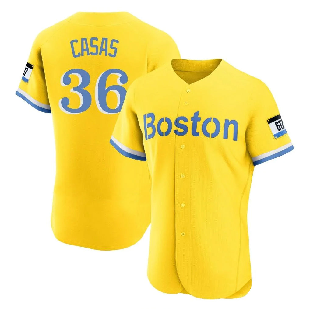 Odoa B.Red Sox #36 Triston Casas Player Yellow Limited Elite Home Game Stitched Jersey