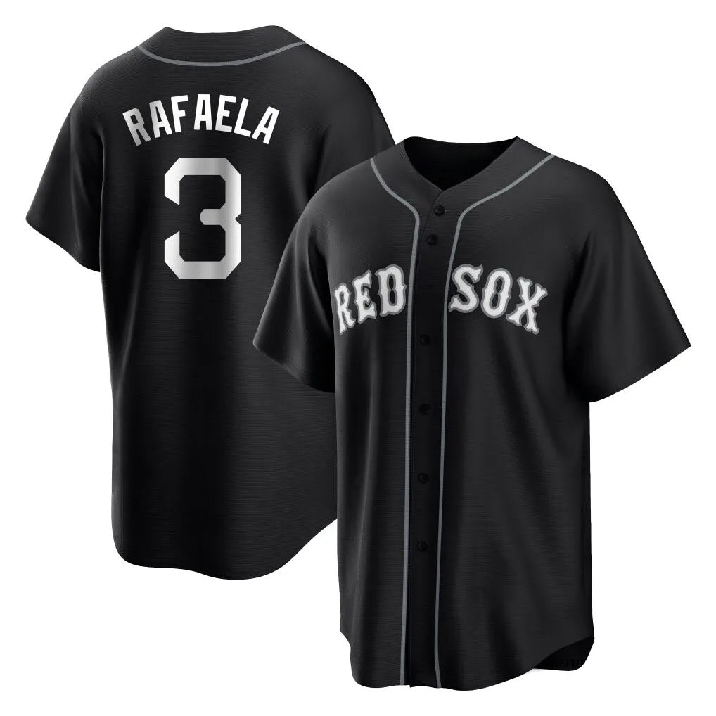 Odoa B.Red Sox #3 Ceddanne Rafaela Player Black Home Game Stitched Jerseys