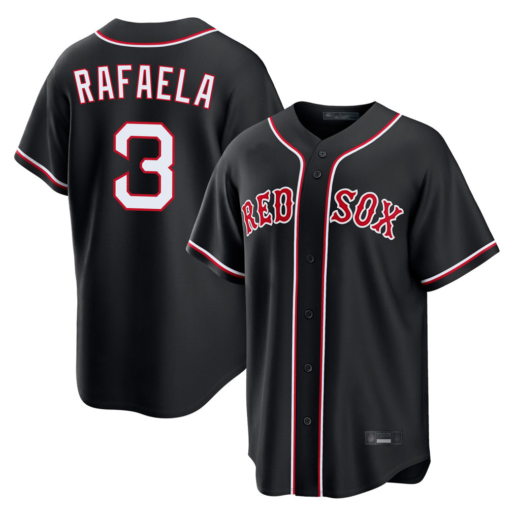 Odoa B.Red Sox #3 Ceddanne Rafaela Player Black Out Home Game Stitched Jerseys