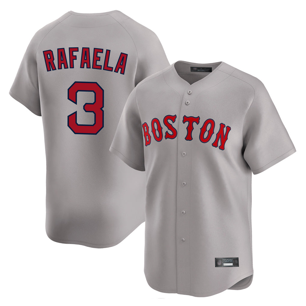 Odoa B.Red Sox #3 Ceddanne Rafaela Player Gray Road Limited Home Game Stitched Jersey