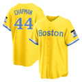 Odoa B.Red Sox #44 Aroldis Chapman Player Yellow Home Game Stitched Jerseys