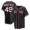 Odoa B.Red Sox #49 Tim Wakefield Player Black Out Home Game Stitched Jerseys