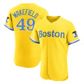 Odoa B.Red Sox #49 Tim Wakefield Player Yellow Limited Elite Home Game Stitched Jerseys