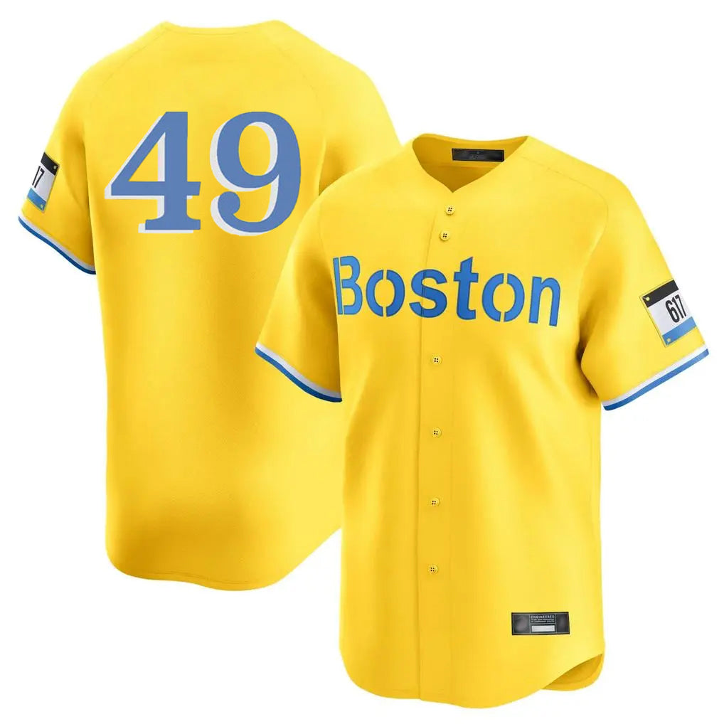 Odoa B.Red Sox #49 Tim Wakefield Player Yellow Limited Home Game Stitched Jerseys