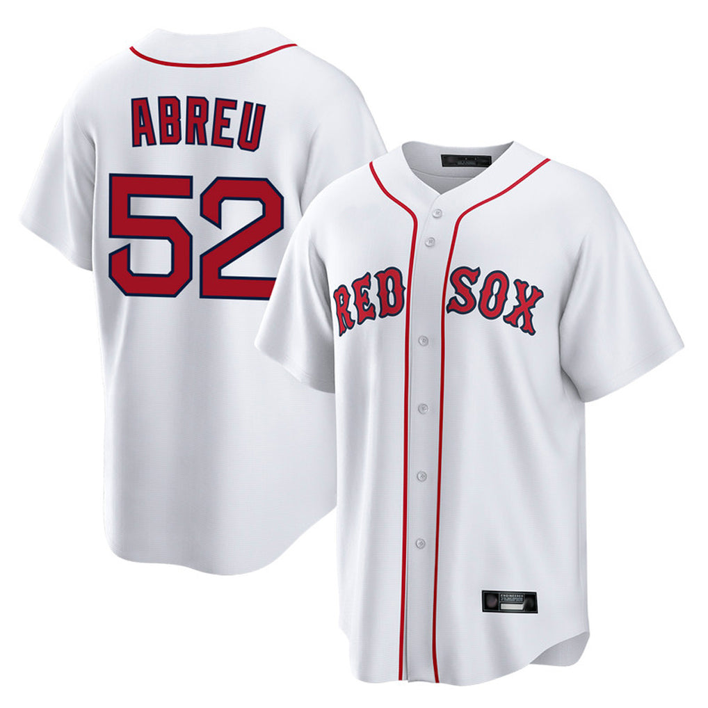 Odoa B.Red Sox #52 Wilyer Abreu Player White Home Game Stitched Jerseys