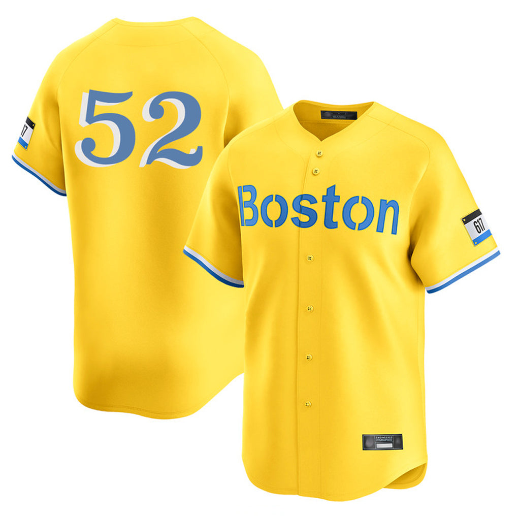 Odoa B.Red Sox #52 Wilyer Abreu Player Yellow Limited Home Game Stitched Jerseys