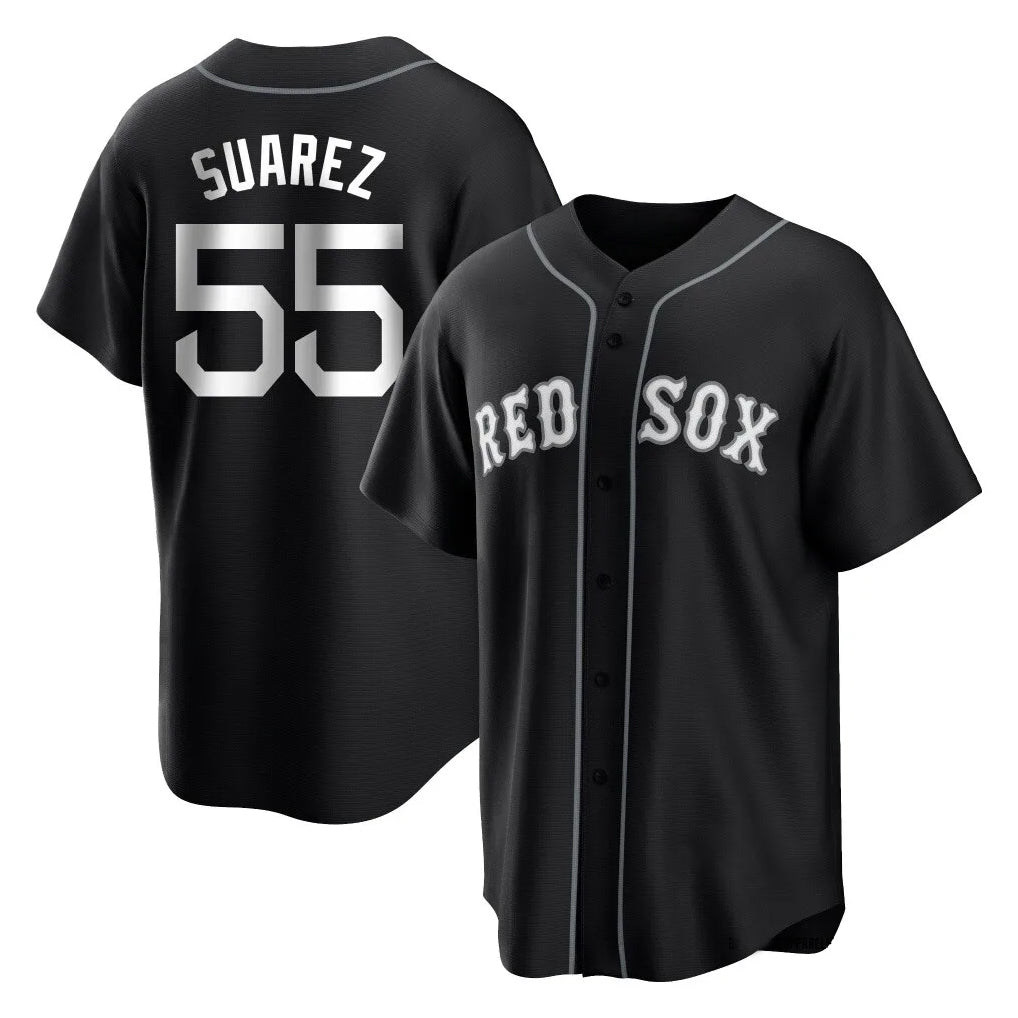 Odoa B.Red Sox #55 Ranger Su¡§¡érez Player Black Home Game Stitched Jerseys