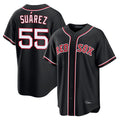 Odoa B.Red Sox #55 Ranger Su¡§¡érez Player Black Out Home Game Stitched Jerseys