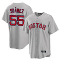 Odoa B.Red Sox #55 Ranger Su¡§¡érez Player Gray Road Home Game Stitched Jerseys
