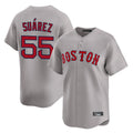 Odoa B.Red Sox #55 Ranger Su¡§¡érez Player Gray Road Limited Home Game Stitched Jerseys