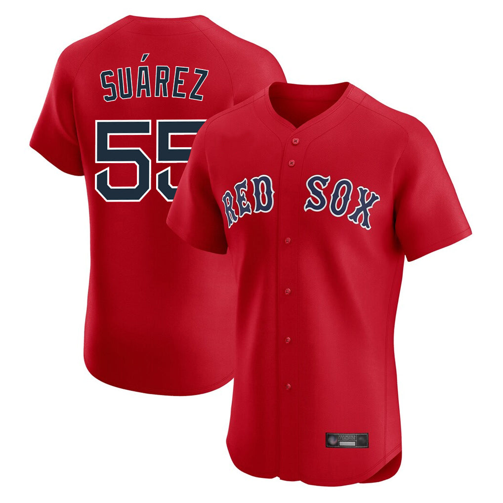 Odoa B.Red Sox #55 Ranger Su¡§¡érez Player Red Limited Elite Home Game Stitched Jerseys