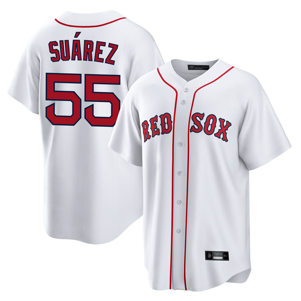 Odoa B.Red Sox #55 Ranger Su¡§¡érez Player White Home Game Stitched Jerseys