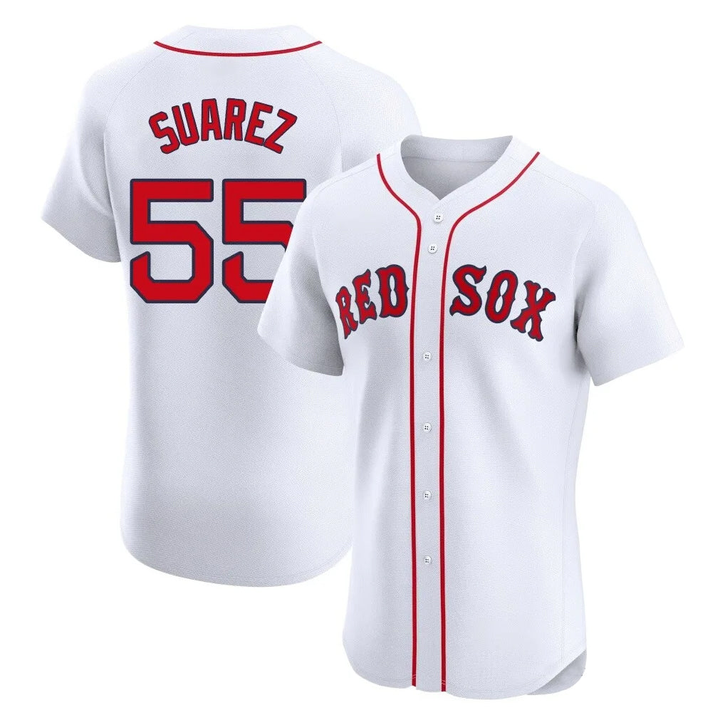 Odoa B.Red Sox #55 Ranger Su¡§¡érez Player White Limited Elite Home Game Stitched Jerseys
