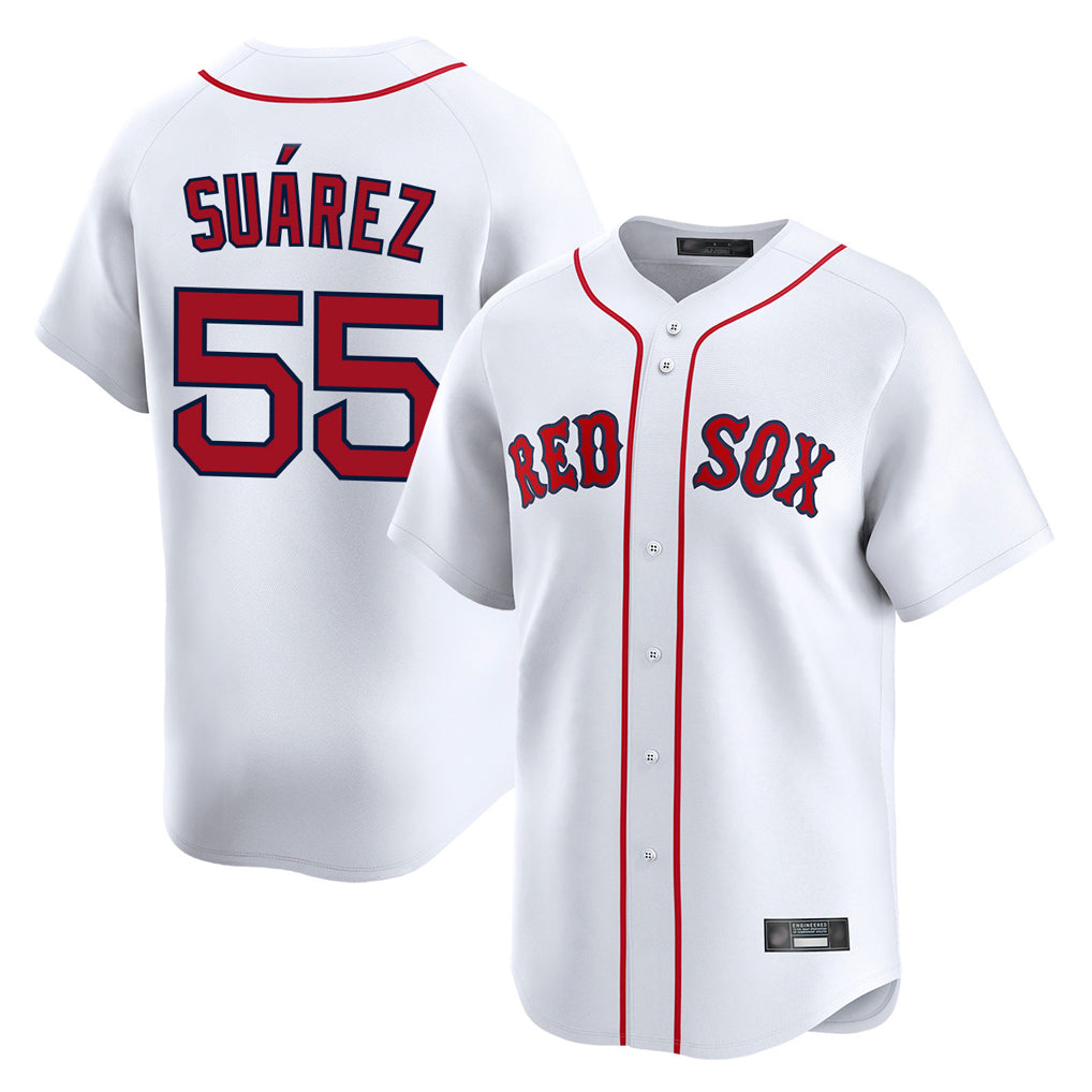 Odoa B.Red Sox #55 Ranger Su¡§¡érez Player White Limited Home Game Stitched Jerseys