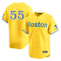 Odoa B.Red Sox #55 Ranger Su¡§¡érez Player Yellow Limited Home Game Stitched Jerseys