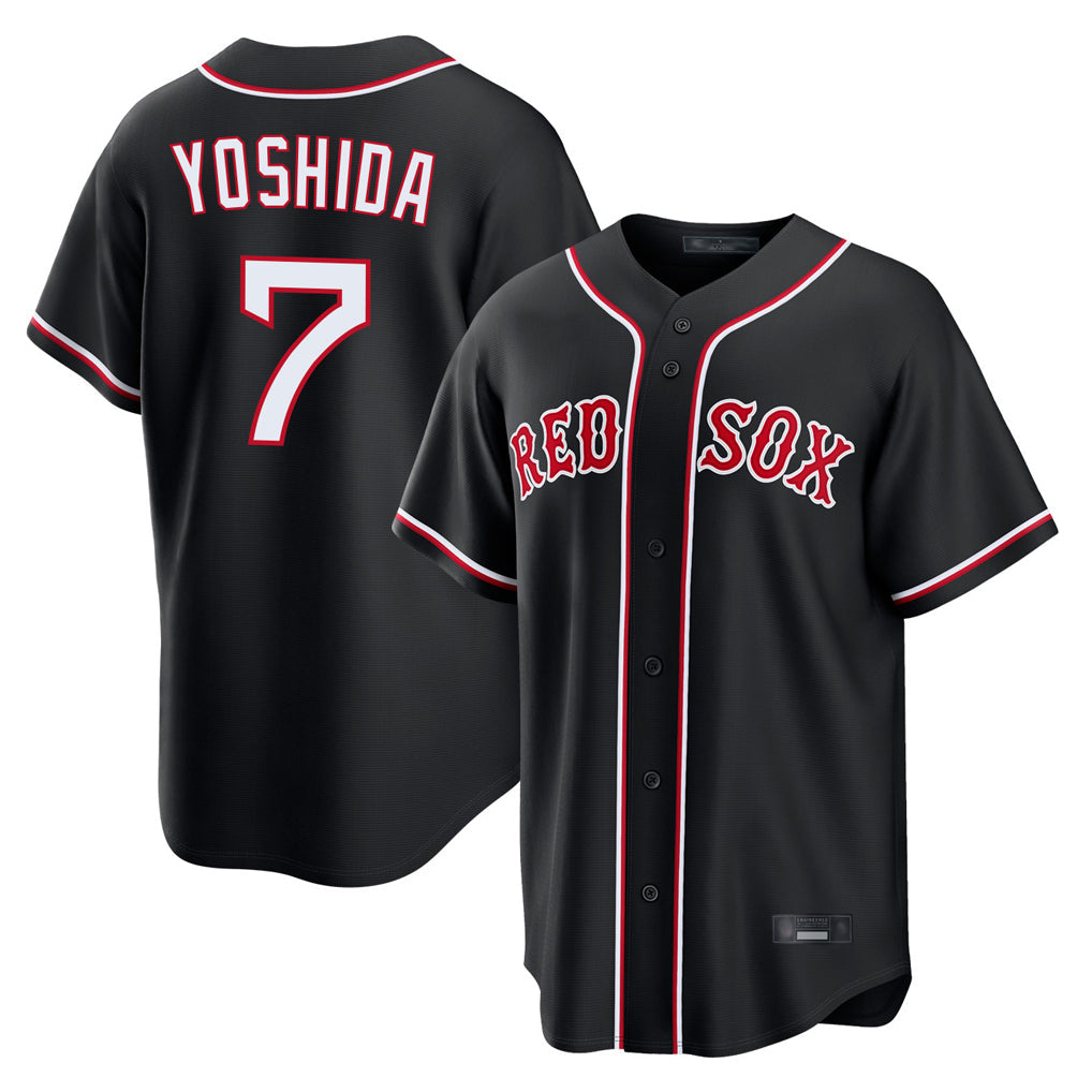 Odoa B.Red Sox #7 Masataka Yoshida Player Black Out Home Game Stitched Jerseys