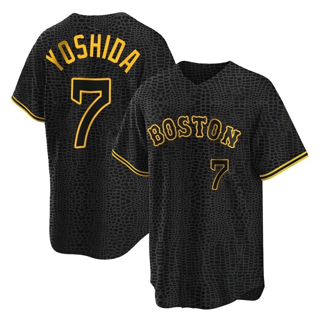 Odoa B.Red Sox #7 Masataka Yoshida Player Black Snake Skin City Home Game Stitched Jerseys