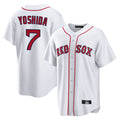 Odoa B.Red Sox #7 Masataka Yoshida Player White Home Game Stitched Jersey