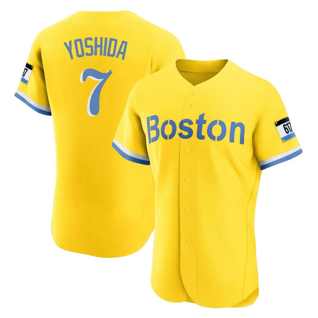 Odoa B.Red Sox #7 Masataka Yoshida Player Yellow Limited Elite Home Game Stitched Jersey