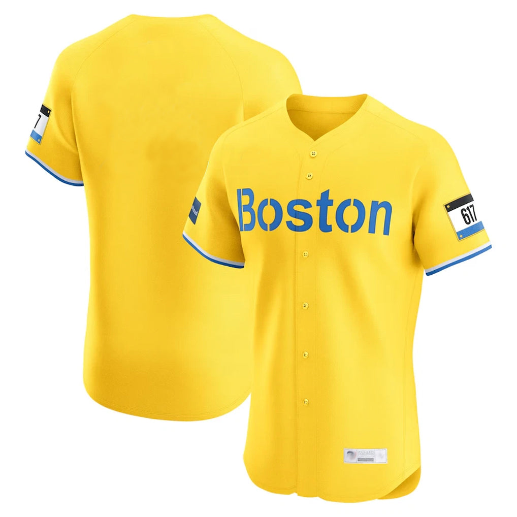 Odoa B.Red Sox Blank Player Yellow Limited Elite Home Game Stitched Jerseys