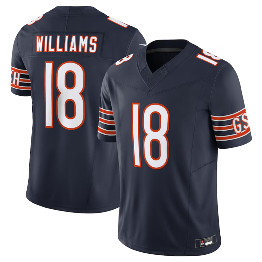 Odoa C.Bears #18 Caleb Williams Navy Vapor F.U.S.E. Limited Jersey Player Stitched Jerseys